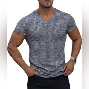 Gray V-Neck Men's Shirt